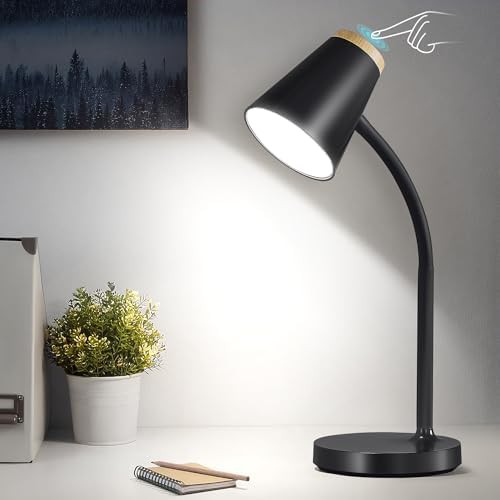 Black Gooseneck LED Lamp with Touch Control