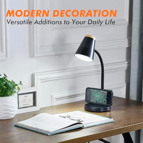 Black Gooseneck LED Lamp with Touch Control — photo 4