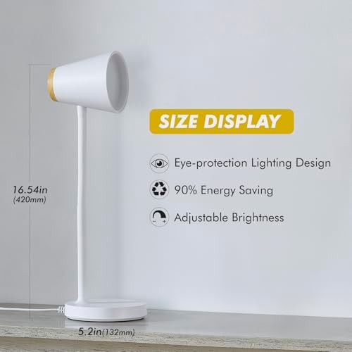 White Flexible Gooseneck Lamp for College Dorms — photo 3