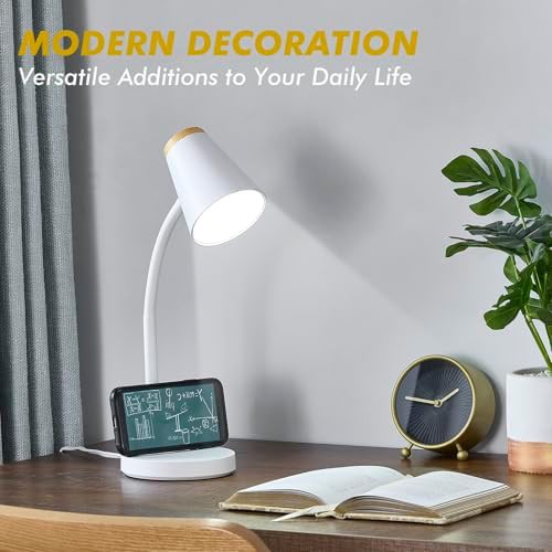 White Flexible Gooseneck Lamp for College Dorms — photo 4