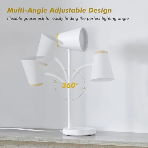 White Flexible Gooseneck Lamp for College Dorms — photo 5
