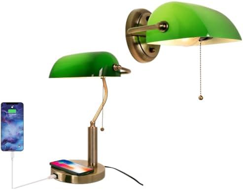 Bankers Lamp and Vintage Sconce Bundle