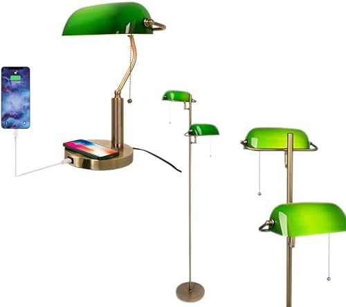 Bankers Desk and Floor Lamp Bundle