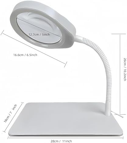 White Magnifying Glass Lamp with Stand — photo 3
