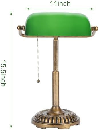 Vintage Green Glass Bankers Desk Lamp — photo 5
