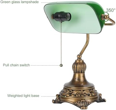 Retro Black and Gold Bankers Lamp — photo 4