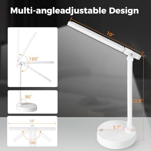 White Double Head Swing Arm Desk Lamp — photo 5