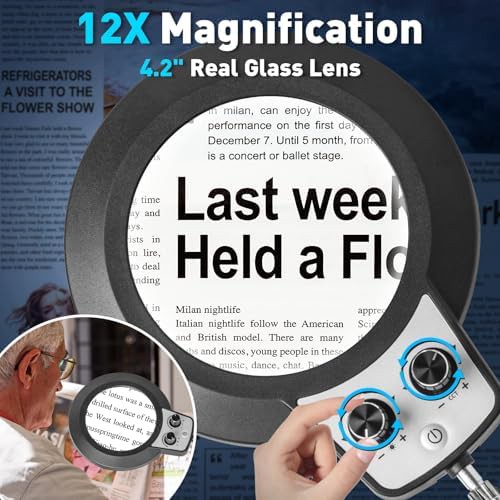 Magnifying glass lamp with overhead knob — photo 3