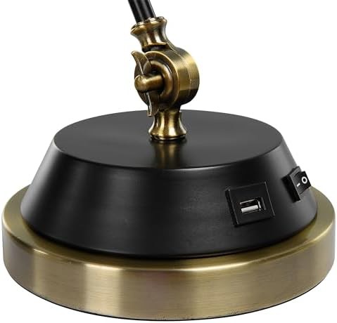 Antique Brass and Black Metal Lamp — photo 5