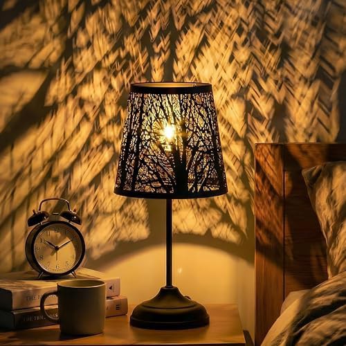 Black Metal Tree Pattern Touch Lamp — photo 5