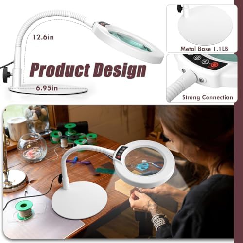 White gooseneck magnifying lamp for hobbies — photo 4