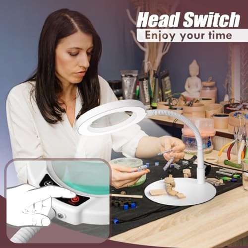 White gooseneck magnifying lamp for hobbies — photo 5