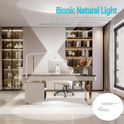 White ring light desk lamp with clamp — photo 3