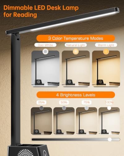 Black Desk Lamp with Wireless Charger — photo 4