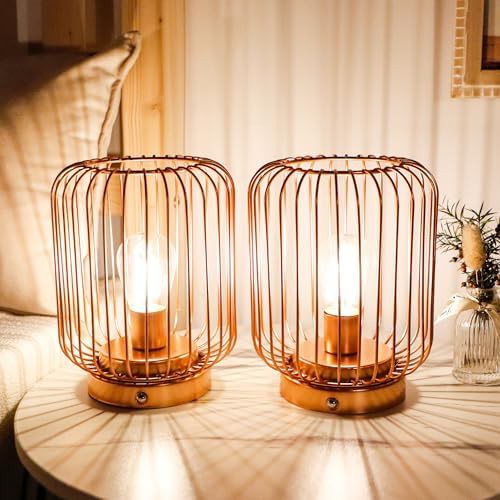 Rechargeable Cordless Gold Cylinder Lamp Set — photo 3