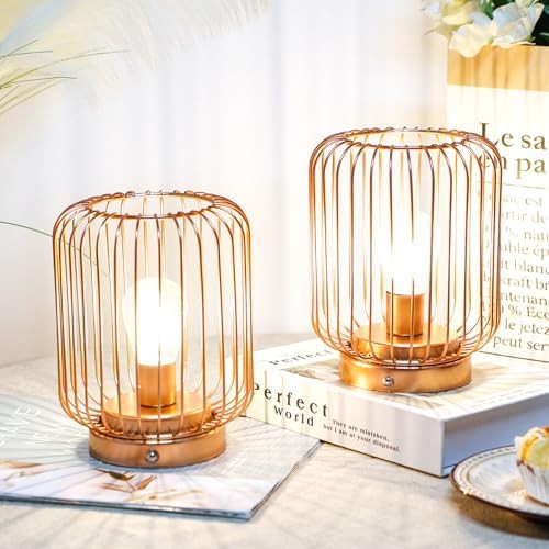 Rechargeable Cordless Gold Cylinder Lamp Set — photo 4
