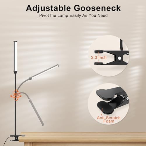Flexible gooseneck clamp on reading light — photo 4
