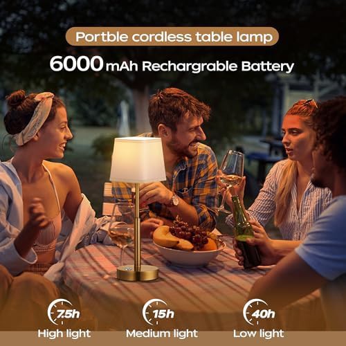 Gold Cordless Rechargeable LED Table Lamp — photo 4