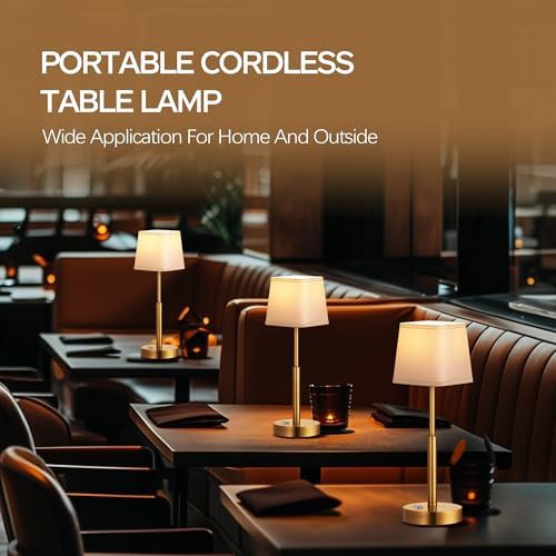 Gold Cordless Rechargeable LED Table Lamp — photo 5