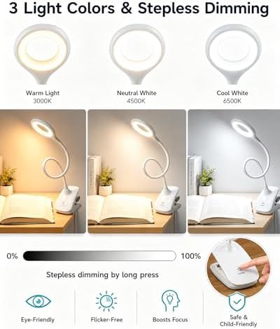 Rechargeable Clip On Reading Light with Touch Control — photo 5