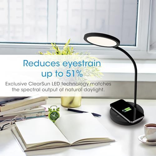 Circular Black LED Wireless Charging Lamp — photo 3