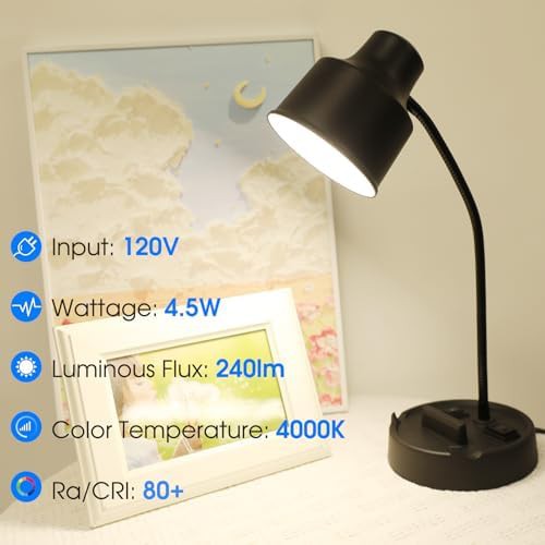 Black LED Lamp with Phone Holder — photo 4