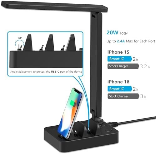 LED Desk Lamp with Charging Station — photo 3