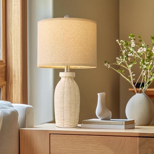 Beige Boho Farmhouse Table Lamp Set — photo 4