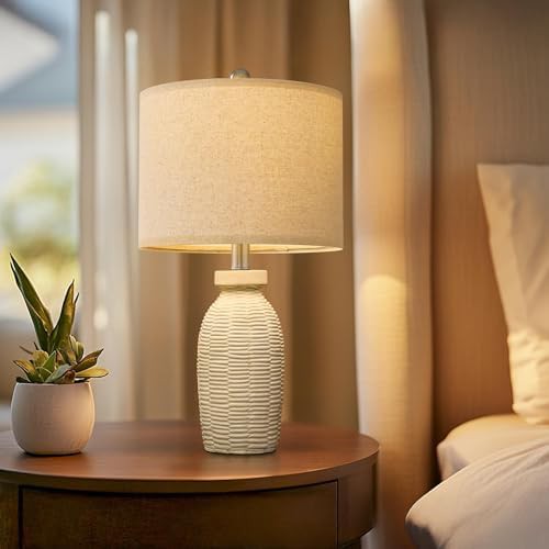 Beige Boho Farmhouse Table Lamp Set — photo 5