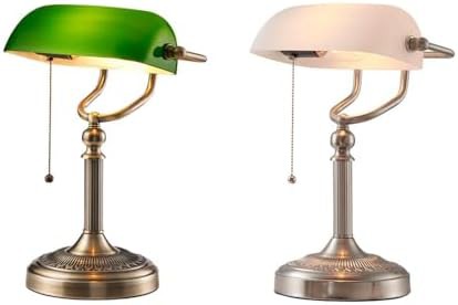 Green and White Matted Glass Bankers