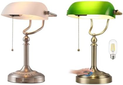 White Matted and Dimmable Green Bankers