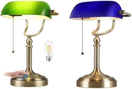 Dimmable Green and Blue Glass Bankers