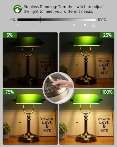 Dimmable Green and Blue Glass Bankers — photo 3
