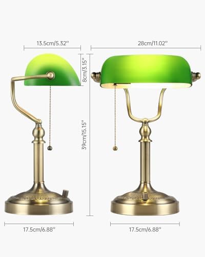 Dimmable Green and Blue Glass Bankers — photo 4