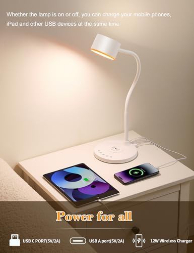 Bedside Desk Lamp with Wireless Charging — photo 5
