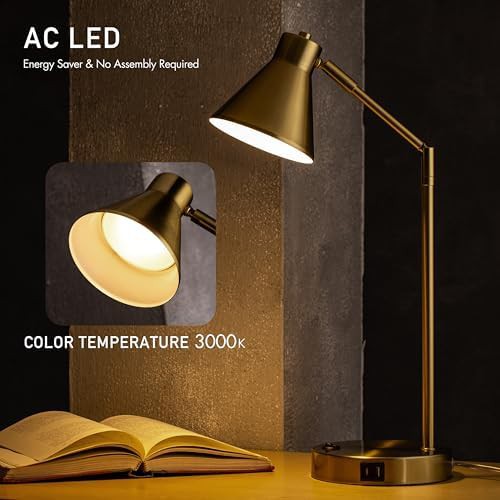 Astrum Antique Brass Metal Desk Lamp — photo 4