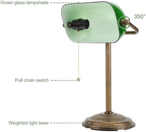 Retro Gold and Green Bankers Lamp — photo 4