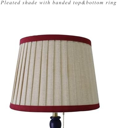 Navy Wood Base Lamp with Pleated Shade — photo 5