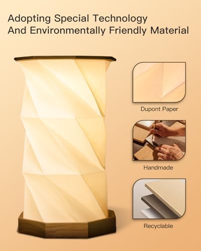 Wood Grain Foldable Paper Table Lamp — photo 5