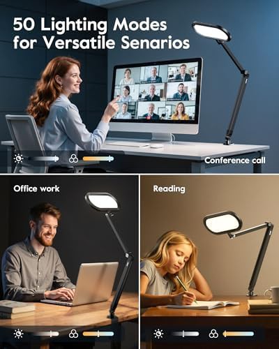 Dual Side LED Lamp with Desk Clamp — photo 4