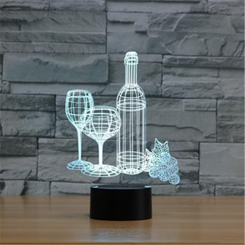 Wine bottle 3D illusion night light — photo 3