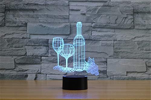 Wine bottle 3D illusion night light — photo 5