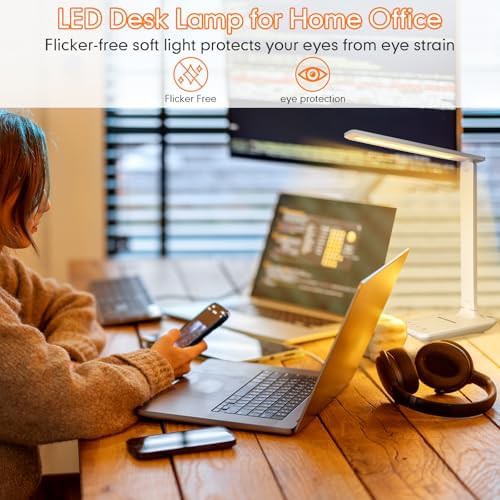 White LED Desk Lamp with Wireless Charger — photo 3