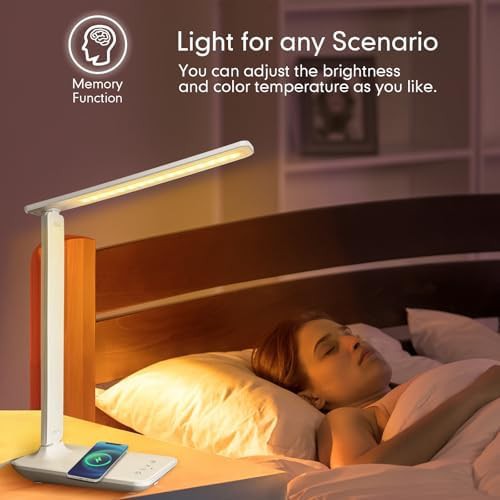 White LED Desk Lamp with Wireless Charger — photo 4