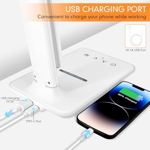 White LED Desk Lamp with Wireless Charger — photo 5