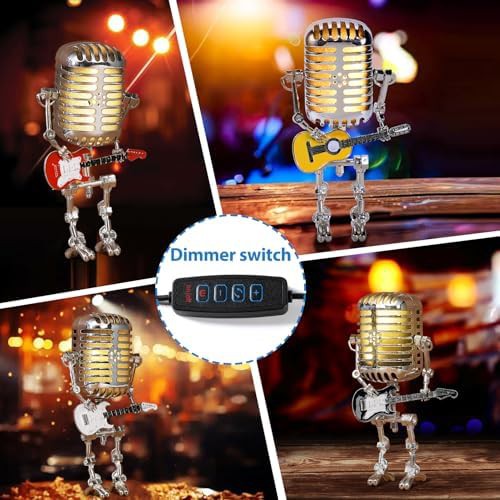 Vintage Microphone Guitar Robot Desk Lamp — photo 4