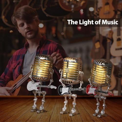 Vintage Microphone Guitar Robot Desk Lamp — photo 5