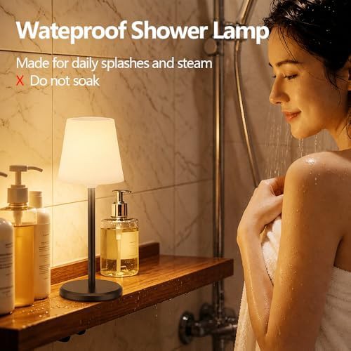 White Waterproof Rechargeable Touch Lamp Set — photo 3