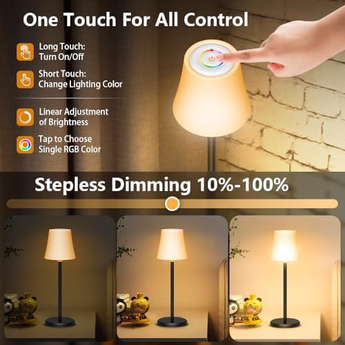 White Waterproof Rechargeable Touch Lamp Set — photo 4