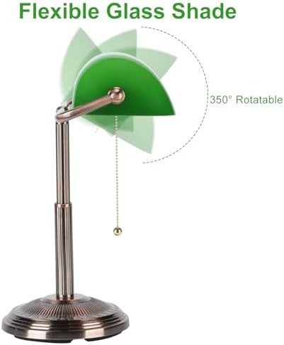 Copper and green retro bankers lamp — photo 4